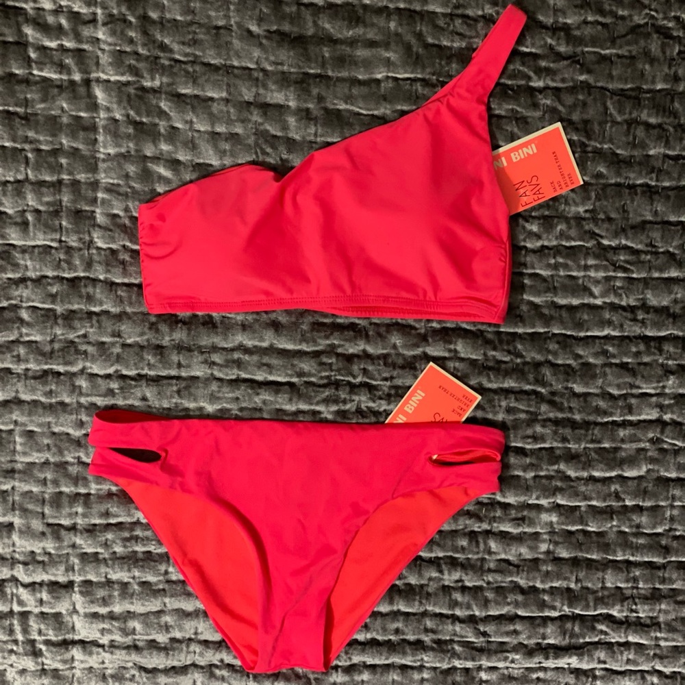 Gianni Bini one shoulder red bikini
